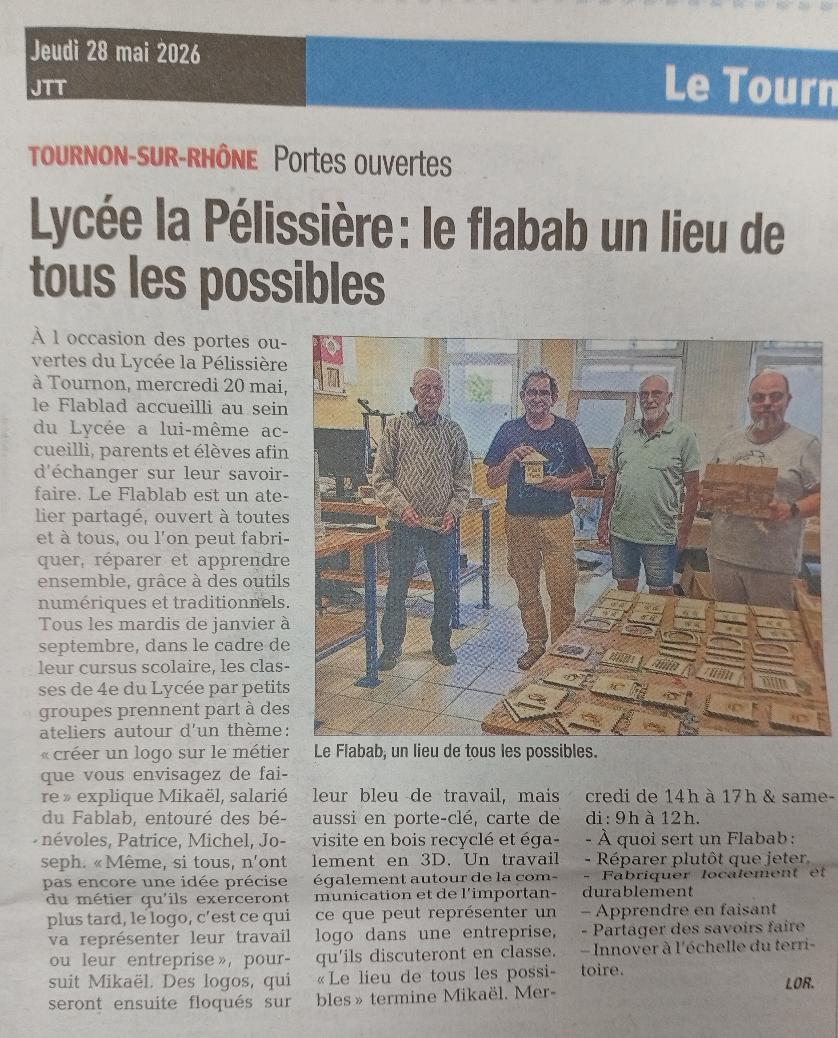 Article de presse du 28 mai 2026