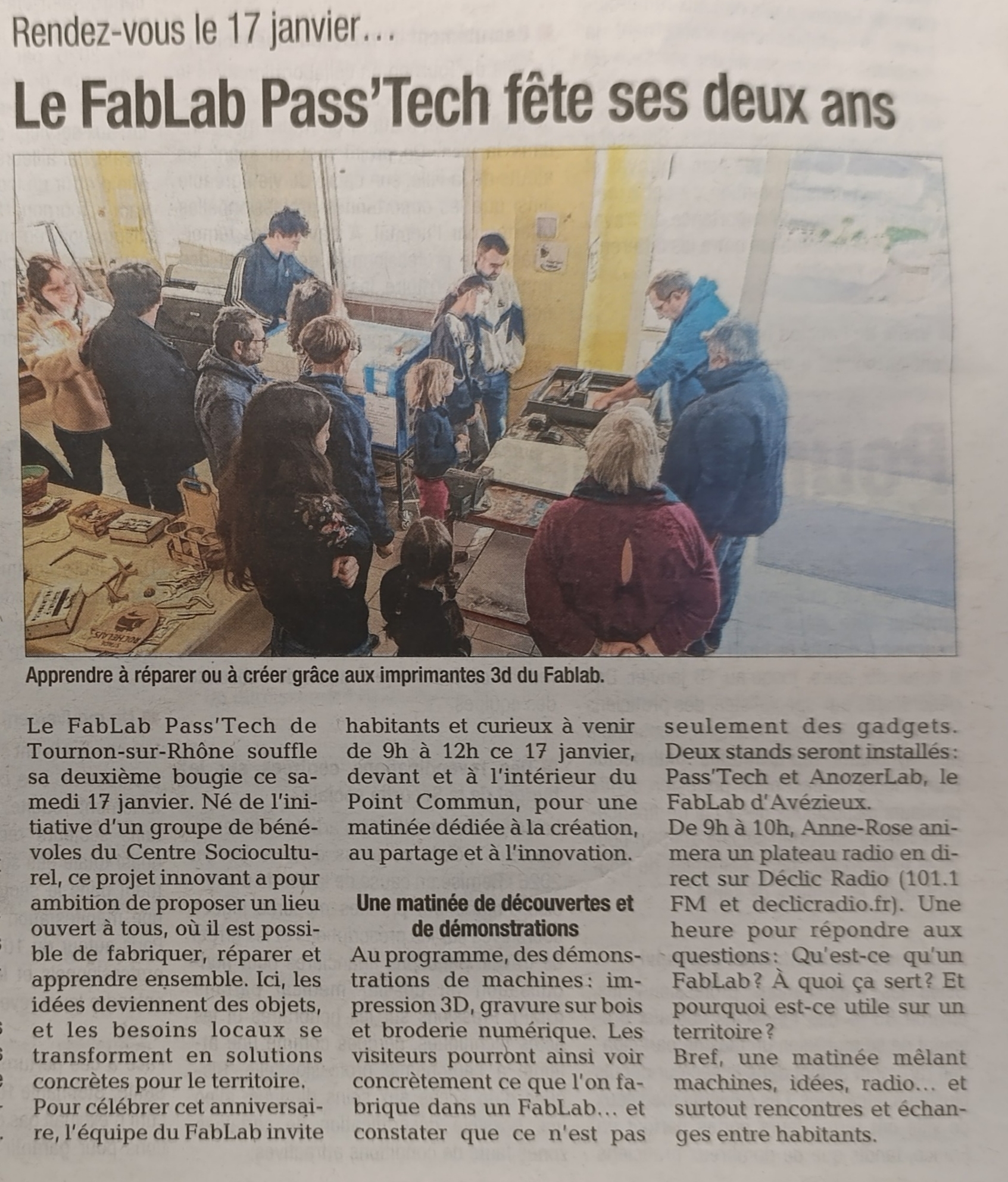 Article de presse de janvier 2026